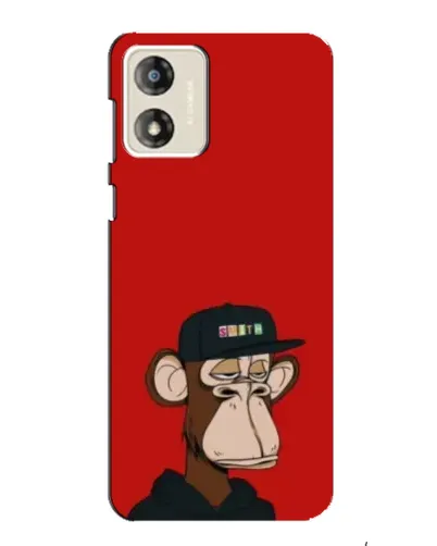 Чехол для Motorola MOTO G13 с картинкой «Bored Ape — красный фон»