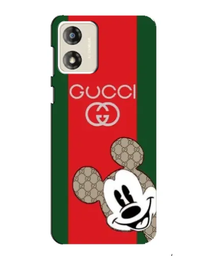 Чехол для Motorola MOTO G13 с картинкой «Gucci — полосы и Микки»