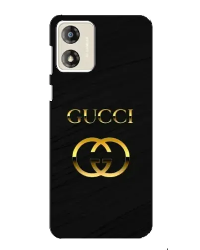 Чехол для Motorola MOTO G13 с картинкой «Золотой логотип Gucci»