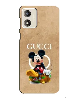 Чехол для Motorola MOTO G13 с картинкой «Микки Маус Gucci — крафт»