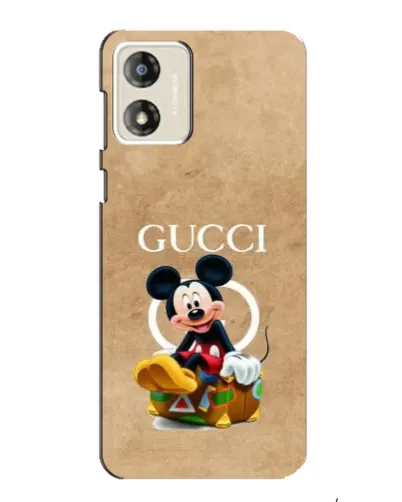 Чехол для Motorola MOTO G13 с картинкой «Микки Маус Gucci — крафт»