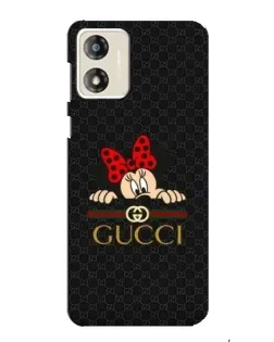 Чехол для Motorola MOTO G13 с картинкой «Минни Маус Gucci — черный»