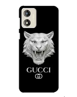 Чохол для Motorola MOTO G13 з картинкою «Gucci — срібний лев»