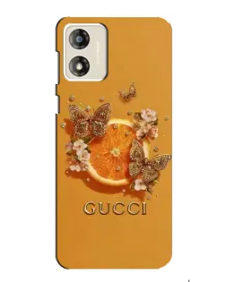 Чохол для Motorola MOTO G13 з картинкою «Gucci — золоті метелики»