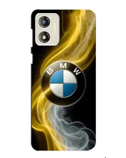 Чехол для Motorola MOTO G13 с картинкой «Золотистый дым BMW»