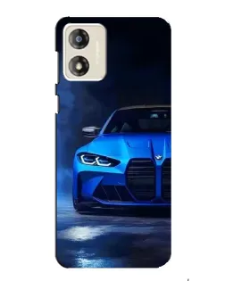 Чехол для Motorola MOTO G13 с картинкой «Голубая BMW M4»
