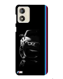 Чехол для Motorola MOTO G13 с картинкой «Силуэт BMW в темноте»