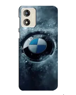 Чехол для Motorola MOTO G13 с картинкой «Логотип BMW — лед»