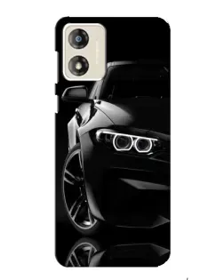 Чехол для Motorola MOTO G13 с картинкой «Черная BMW — профиль»