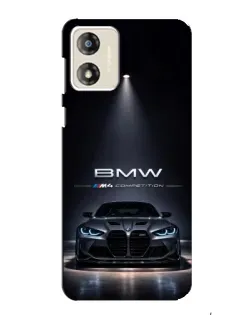 Чехол для Motorola MOTO G13 с картинкой «BMW сквозь ночной город»