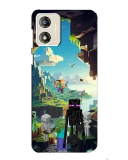 Чехол для Motorola MOTO G13 с картинкой «Эндермен в лесу»