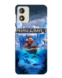 Чехол для Motorola MOTO G13 с картинкой «Minecraft ледяной мир»
