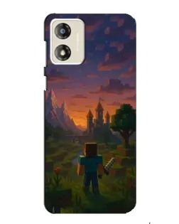Чехол для Motorola MOTO G13 с картинкой «Стив у башни»