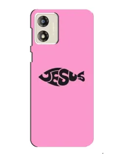 Чехол для Motorola MOTO G13 с картинкой «Розовый символ  Jesus»