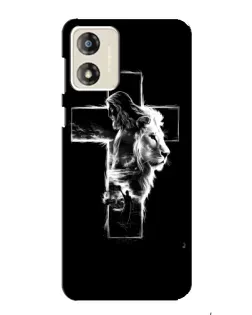 Чехол для Motorola MOTO G13 с картинкой «Сияющий крест Jesus»