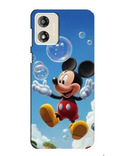 Чехол для Motorola MOTO G13 с картинкой «Mickey и мыльные пузыри»