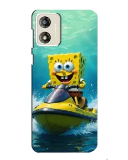 Чехол для Motorola MOTO G13 с картинкой «Спанч Боб на гидроцикле»