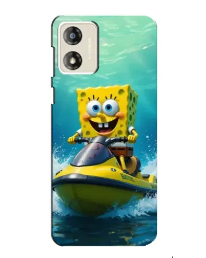 Чехол для Motorola MOTO G13 с картинкой «Спанч Боб на гидроцикле»