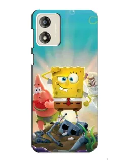 Чехол для Motorola MOTO G13 с картинкой «Спанч Боб победитель»