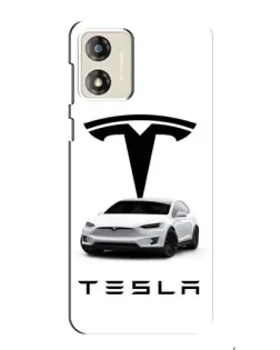 Чехол для Motorola MOTO G13 с картинкой «Tesla White Style»