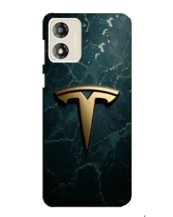 Чехол для Motorola MOTO G13 с картинкой «Мраморная Tesla Gold»
