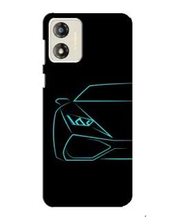 Чехол для Motorola MOTO G13 с картинкой «Голубой силуэт Lamborghini»