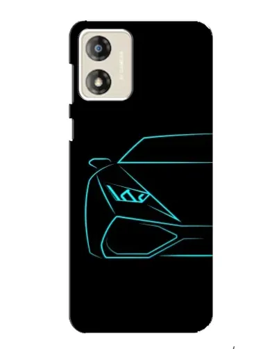 Чехол для Motorola MOTO G13 с картинкой «Голубой силуэт Lamborghini»