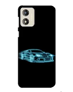 Чехол для Motorola MOTO G13 с картинкой «Неоновый контур Lamborghini»