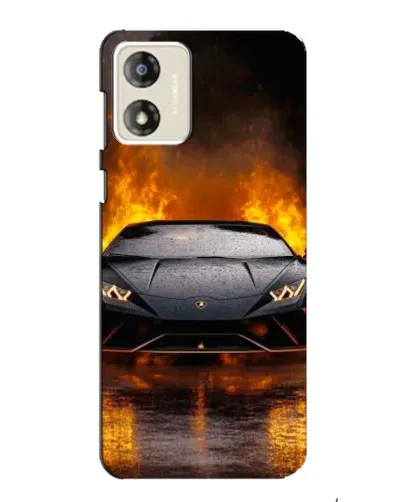 Чехол для Motorola MOTO G13 с картинкой «Lamborghini в огне»
