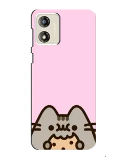 Чехол для Motorola MOTO G13 с картинкой «Pusheen и печенье»
