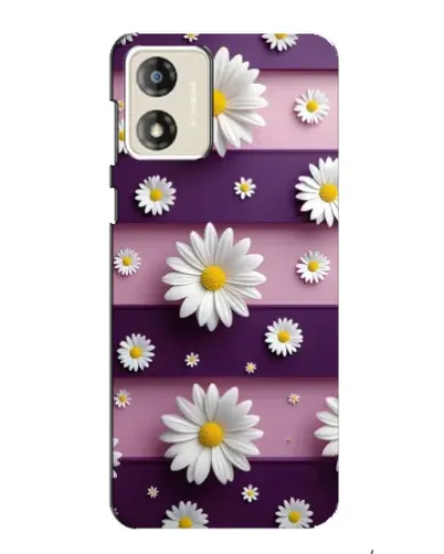 Чехол для Motorola MOTO G13 с картинкой «Ромашки на фиолетовом»