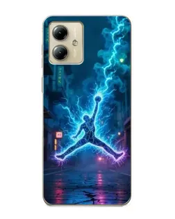Чехол для Motorola MOTO G14 с картинкой «Jordan Gold Jumpman»