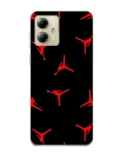 Чехол для Motorola MOTO G14 с картинкой «Jordan Red Pattern»