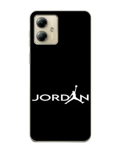 Чехол для Motorola MOTO G14 с картинкой «Jordan White Logo»