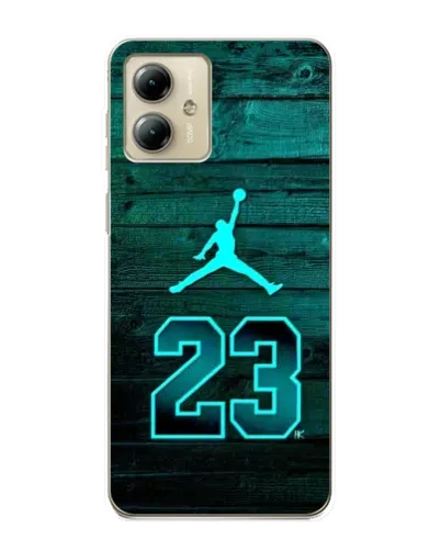 Чехол для Motorola MOTO G14 с картинкой «Jordan Cyan 23»