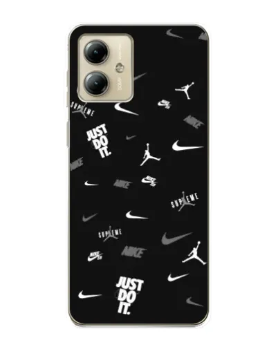Чехол для Motorola MOTO G14 с картинкой «Nike Black Pattern»