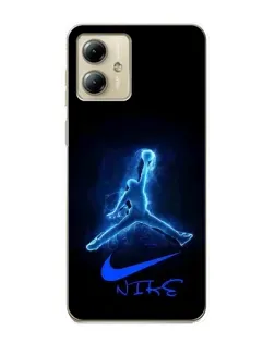 Чехол для Motorola MOTO G14 с картинкой «Jordan Neon Blue»