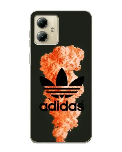 Чехол для Motorola MOTO G14 с картинкой «Оранжевый дым Adidas»