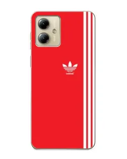 Чехол для Motorola MOTO G14 с картинкой «Красный минимализм Adidas»