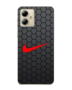 Чехол для Motorola MOTO G14 с картинкой «Nike — карбоновая сетка»