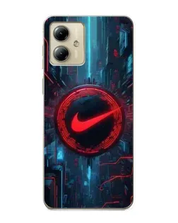 Чехол для Motorola MOTO G14 с картинкой «Техногенный стиль Nike»