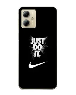 Чехол для Motorola MOTO G14 с картинкой «Текстовый принт Nike»