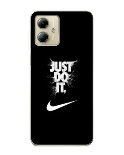 Чехол для Motorola MOTO G14 с картинкой «Текстовый принт Nike»