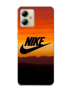 Чехол для Motorola MOTO G14 с картинкой «Nike — вечерний горизонт»