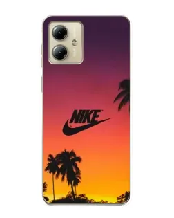 Чехол для Motorola MOTO G14 с картинкой «Nike на закате солнца»