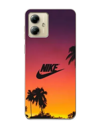 Чехол для Motorola MOTO G14 с картинкой «Nike на закате солнца»