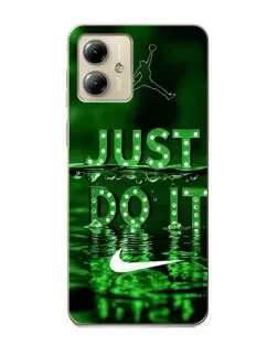Чехол для Motorola MOTO G14 с картинкой «Зеленый неоновый Nike»