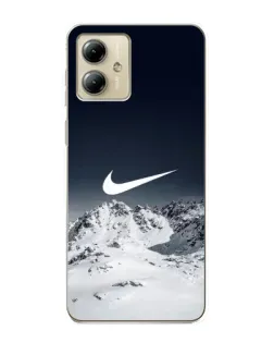 Чехол для Motorola MOTO G14 с картинкой «Nike — зимние горы»