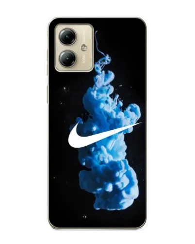 Чехол для Motorola MOTO G14 с картинкой «Nike и синий дым»