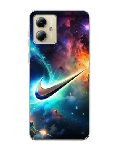 Чехол для Motorola MOTO G14 с картинкой «Космический Nike Swoosh»
